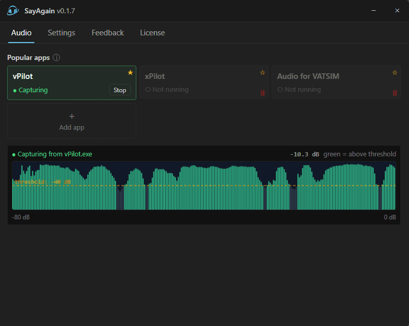 Hotkey configuration screen